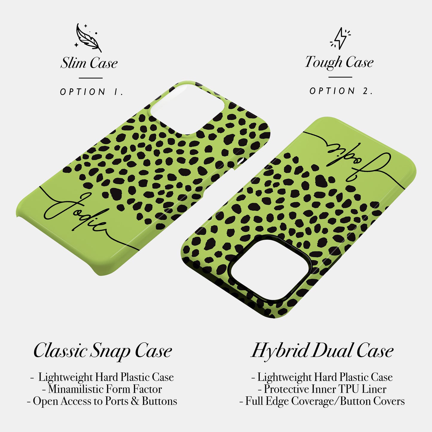 Personalised Green Cheetah Print Case