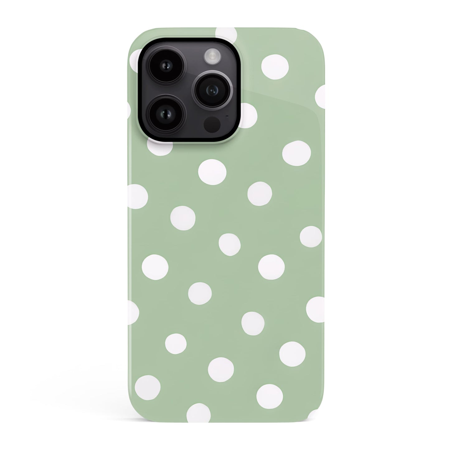 Muted Green Polka Dot Phone Case iPhone 15 Phone Case