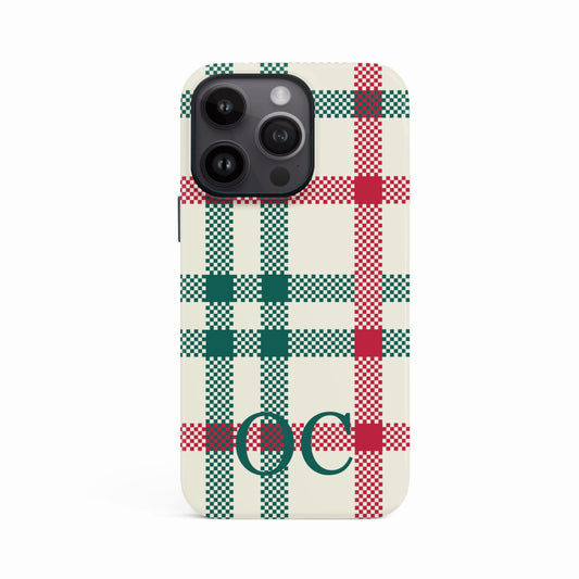 Winter Plaid Pattern Personalised Case iPhone 16 Pro Phone Case