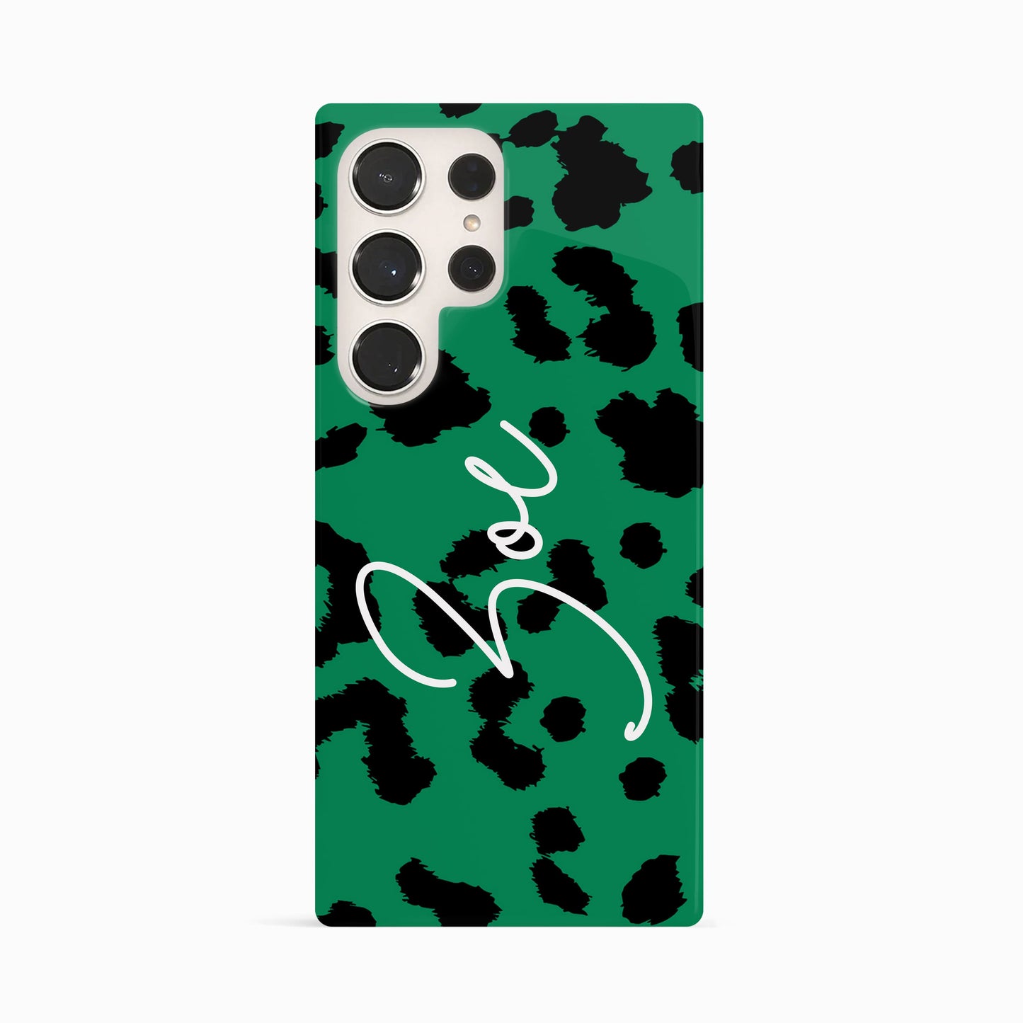 Green Custom Leopard Print Phone Case Samsung Galaxy S23 Ultra Phone Case