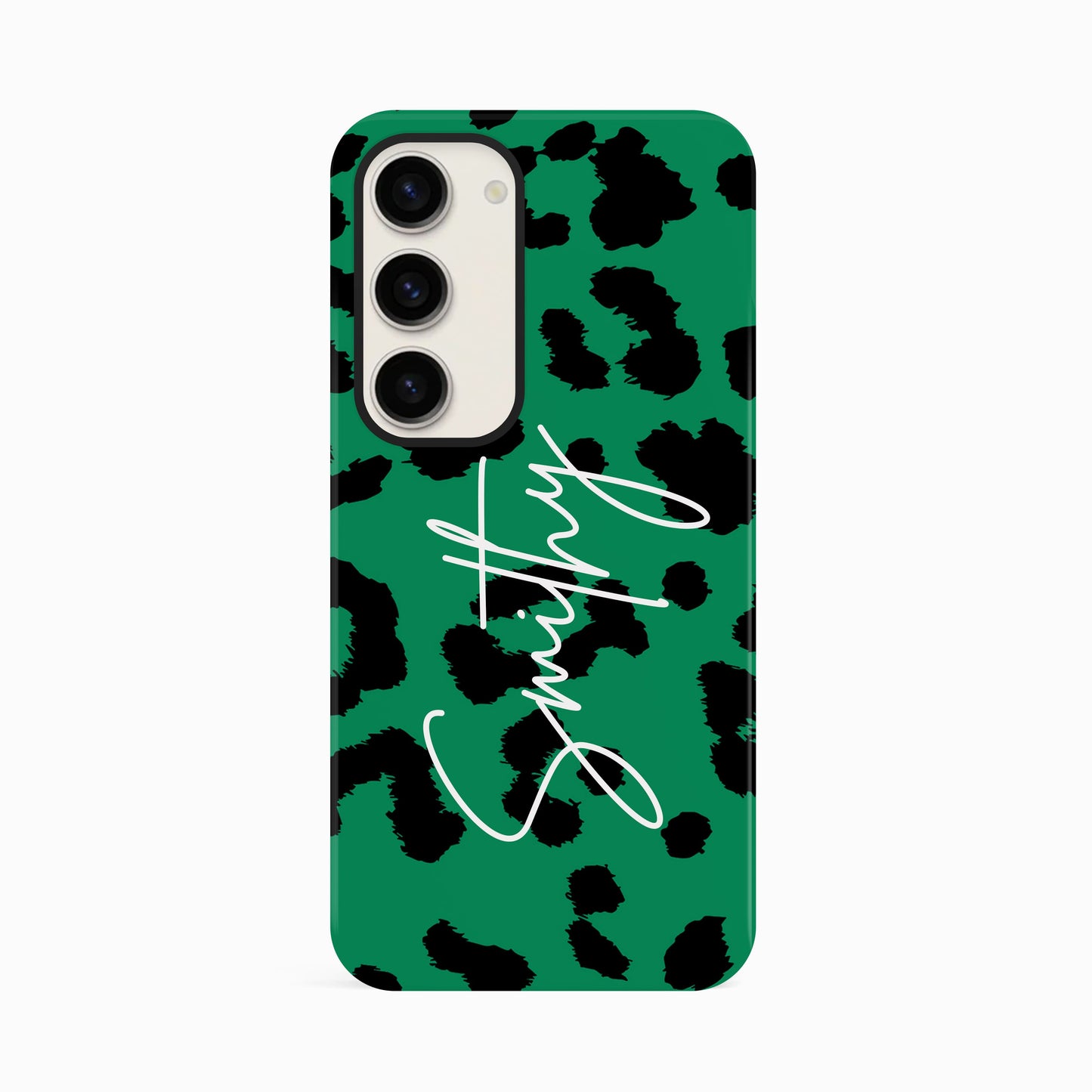 Green Custom Leopard Print Phone Case Samsung Galaxy S23 Phone Case