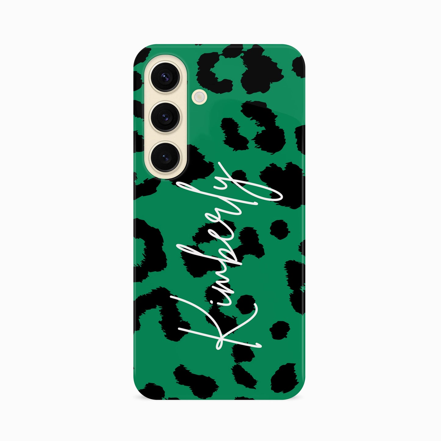 Green Custom Leopard Print Phone Case Samsung Galaxy S24 Phone Case