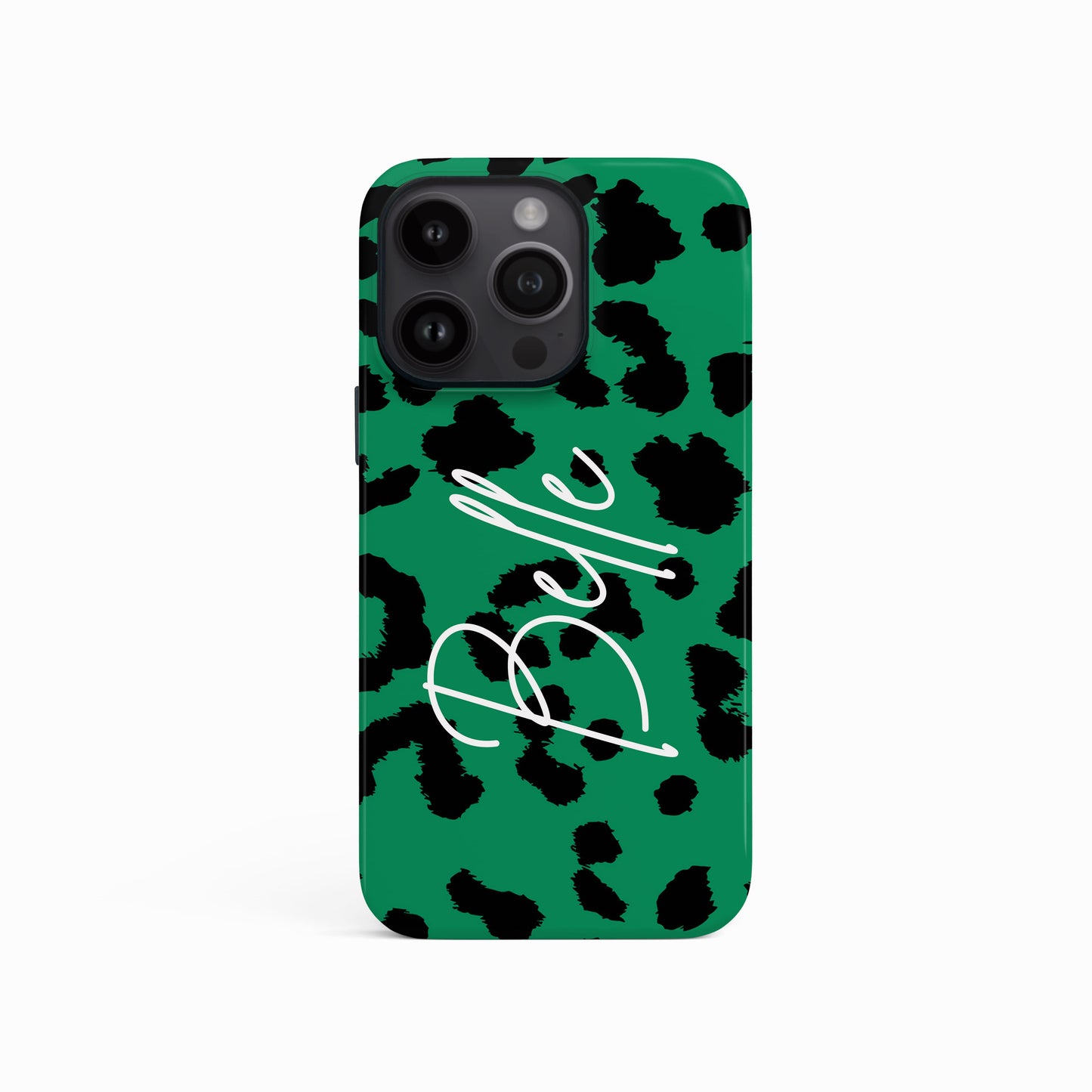 Green Custom Leopard Print Phone Case iPhone 15 Phone Case