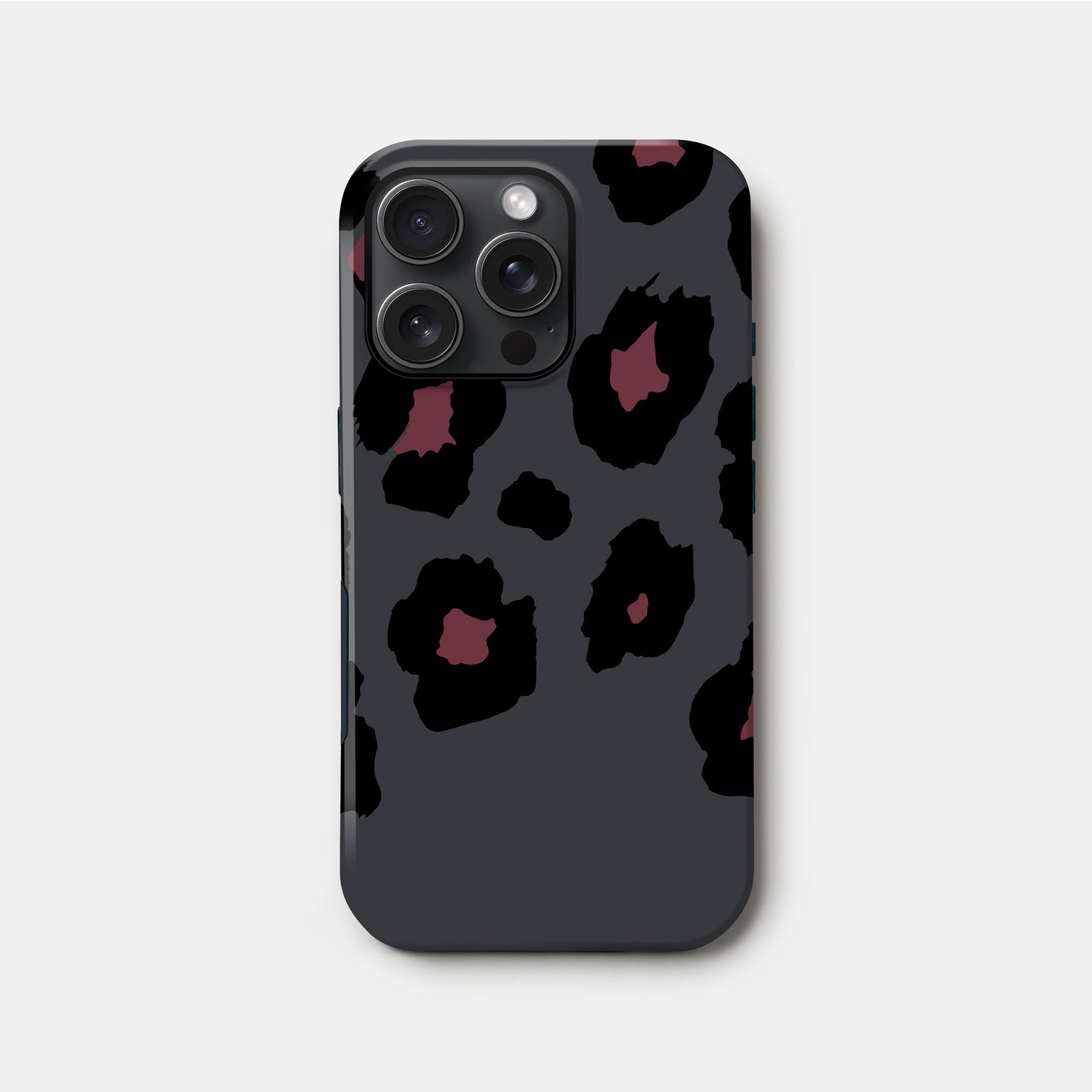 Grey Burgundy Leopard Print Case iPhone 17e Phone Case