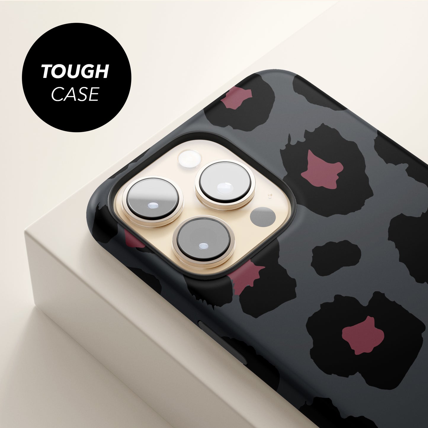 Grey Burgundy Leopard Print Case Phone Case