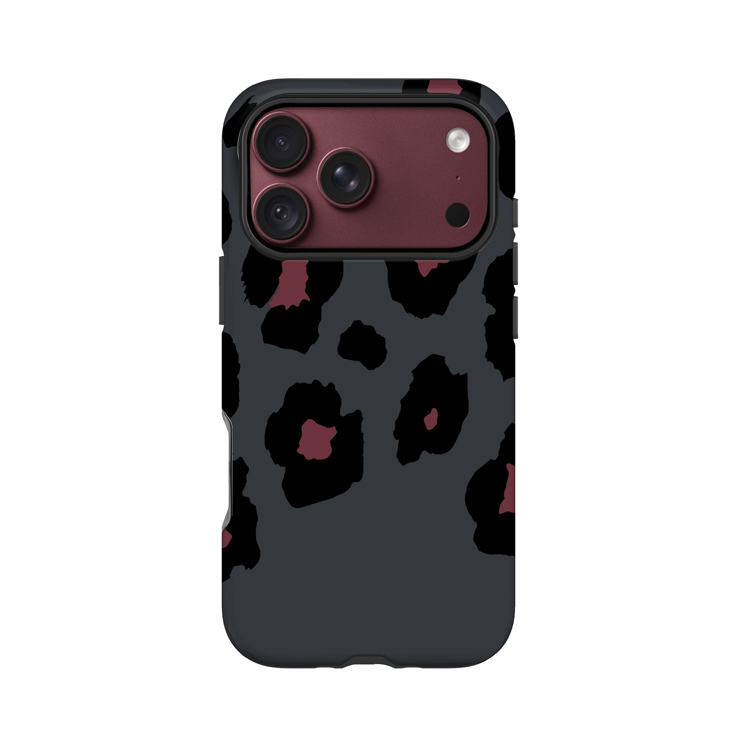 Grey Burgundy Leopard Print Case Phone Case