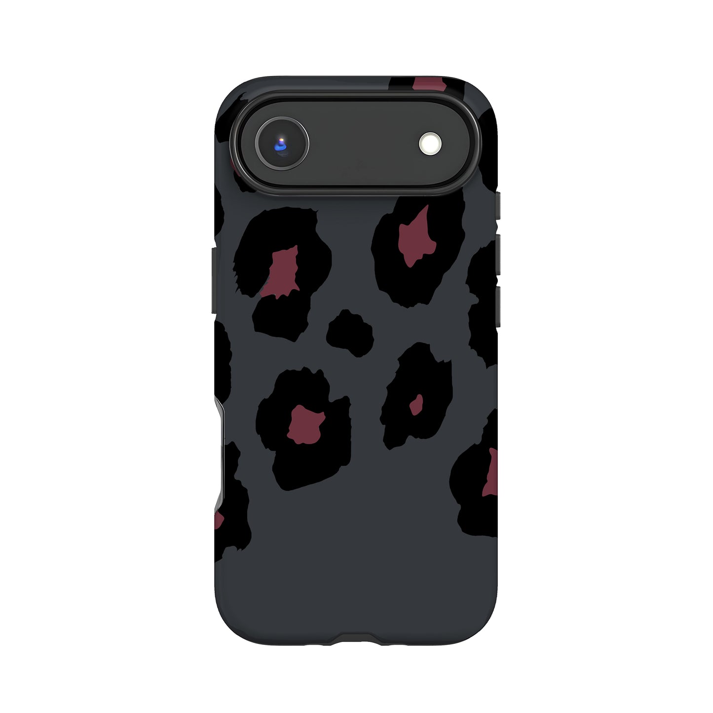Grey Burgundy Leopard Print Case iPhone 17 Air Phone Case