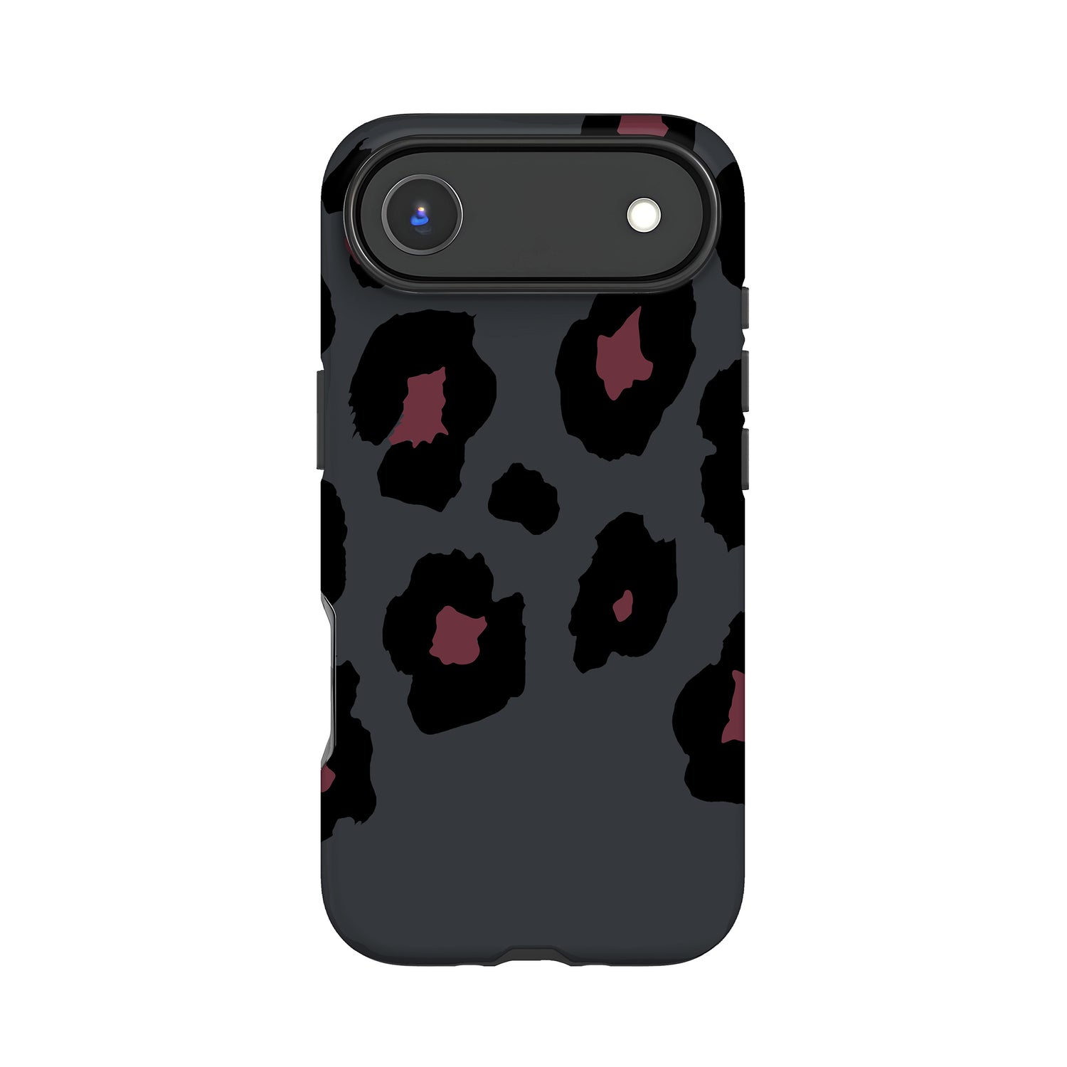 Grey Burgundy Leopard Print Case iPhone 17 Air Phone Case