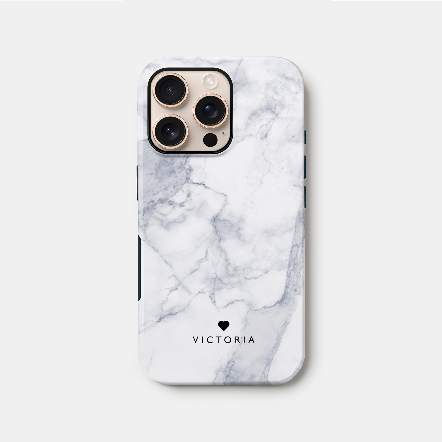 Personalised Text White Marble Phone Case iPhone 16 Phone Case