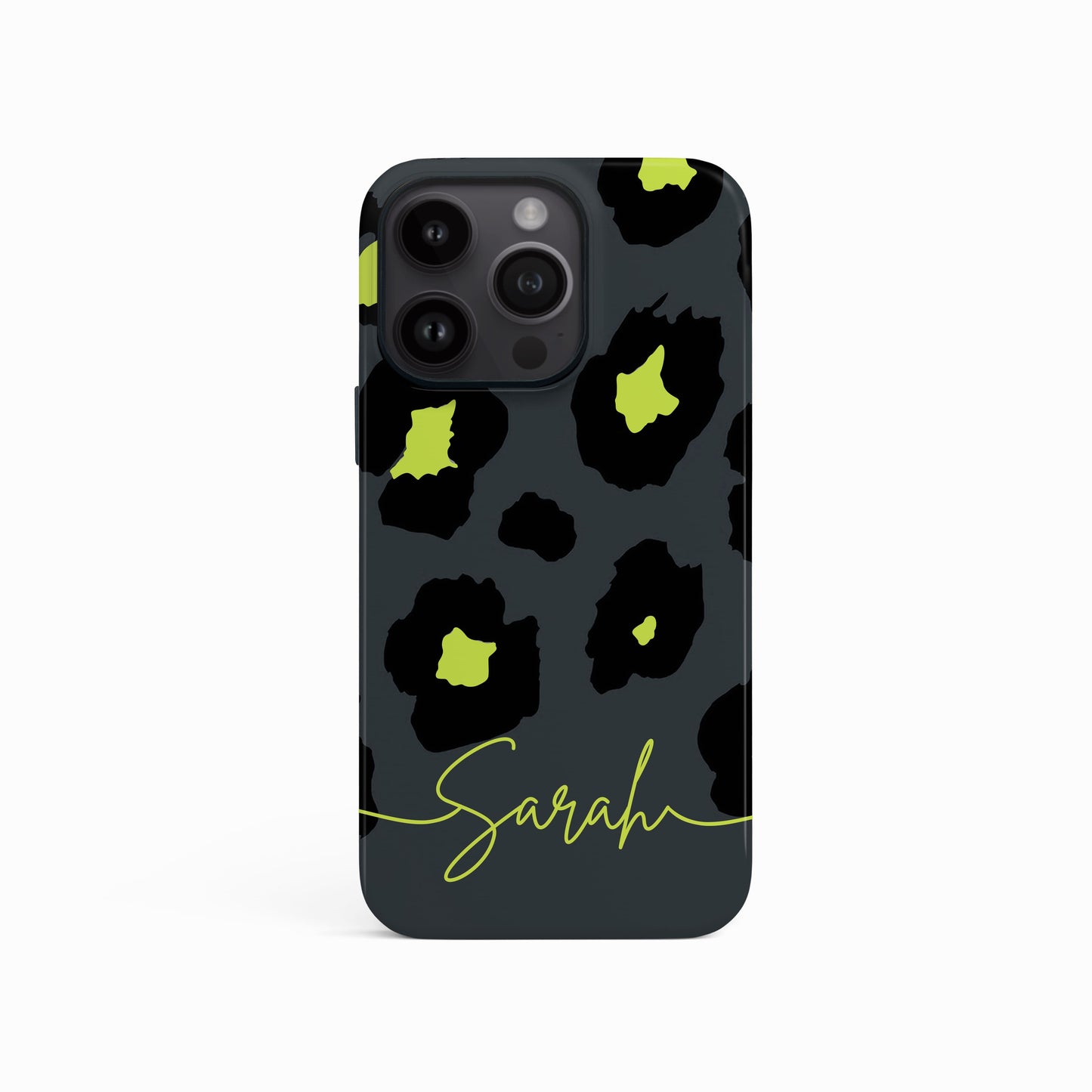 Green Grey Leopard Print Case iPhone 15 Phone Case