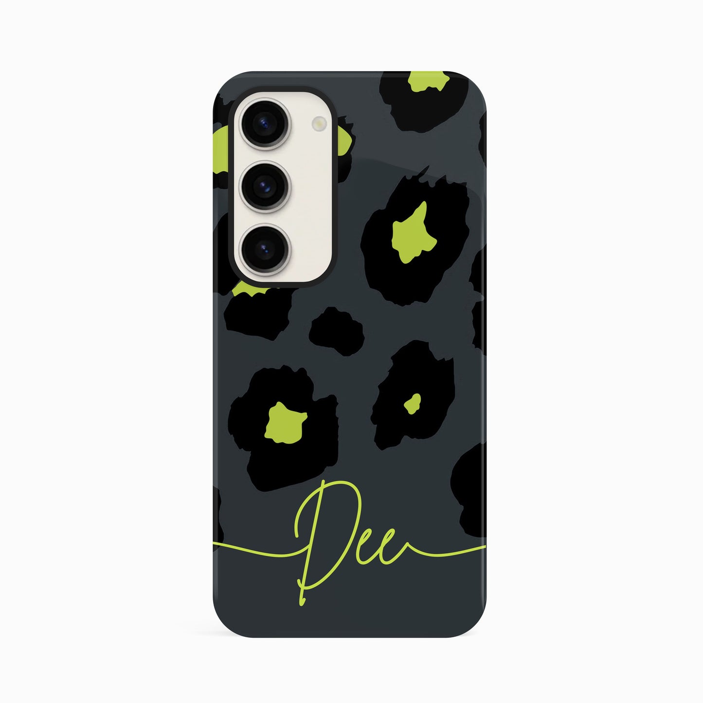 Green Grey Leopard Print Case Samsung Galaxy S23 Phone Case