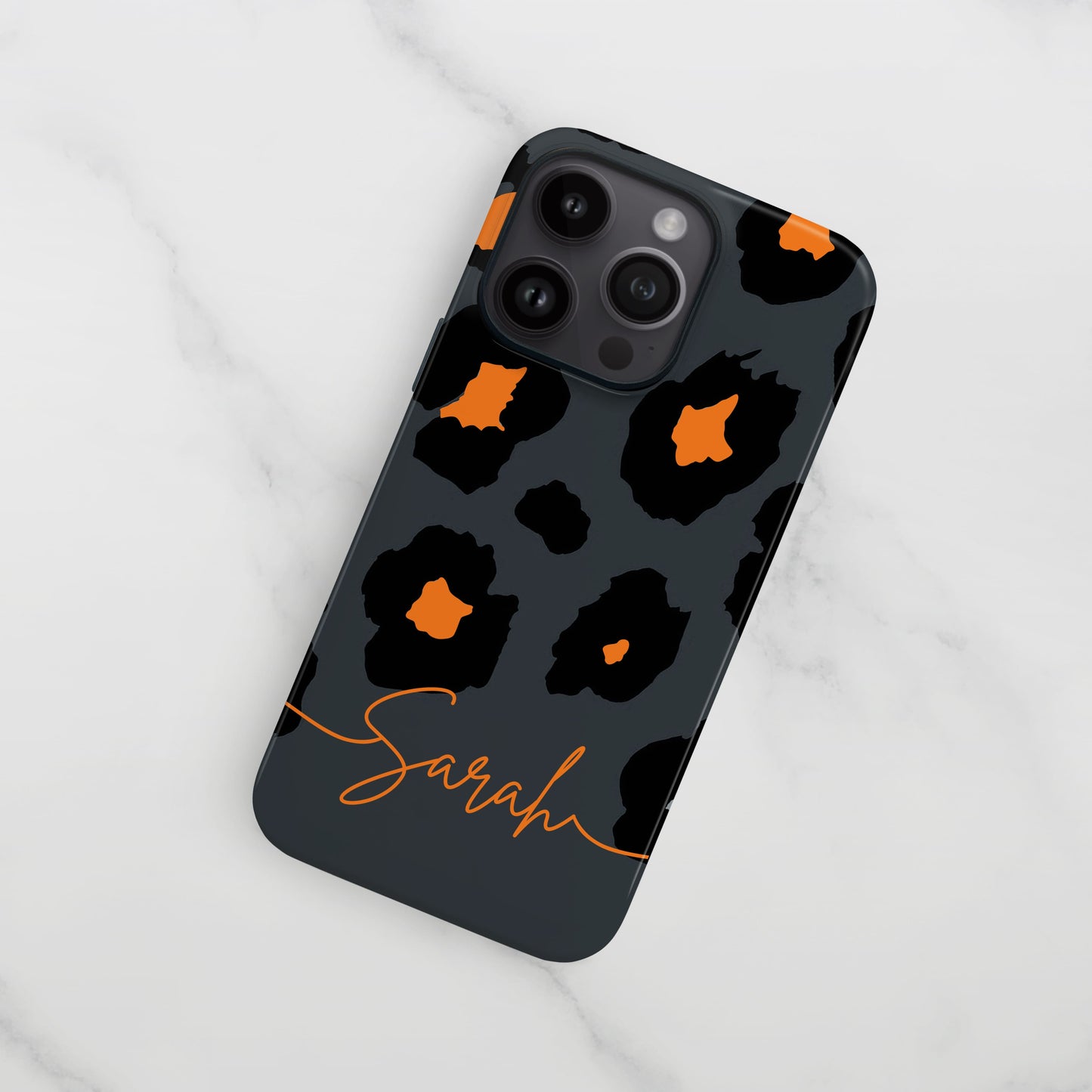 Orange Grey Leopard Print Case  Phone Case