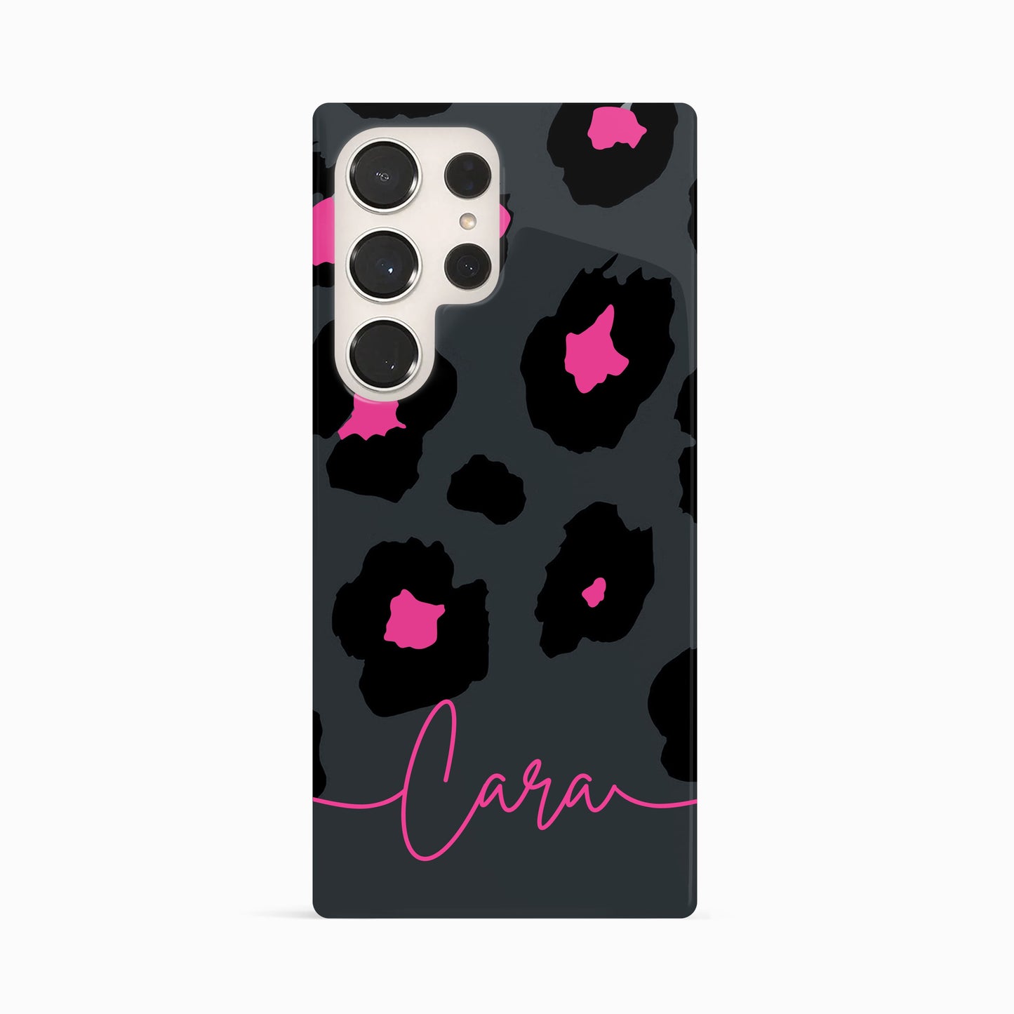 Pink Grey Leopard Print Case Samsung Galaxy S23 Ultra Phone Case