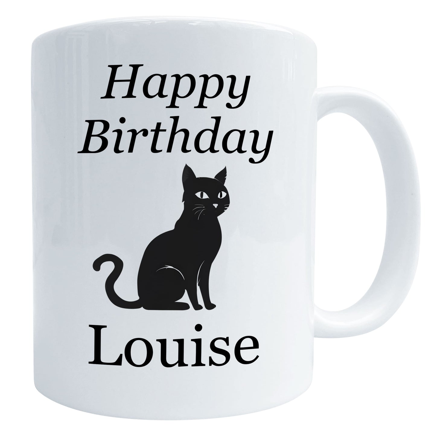 Happy Birthday Black Cat Mug Personalised Mug