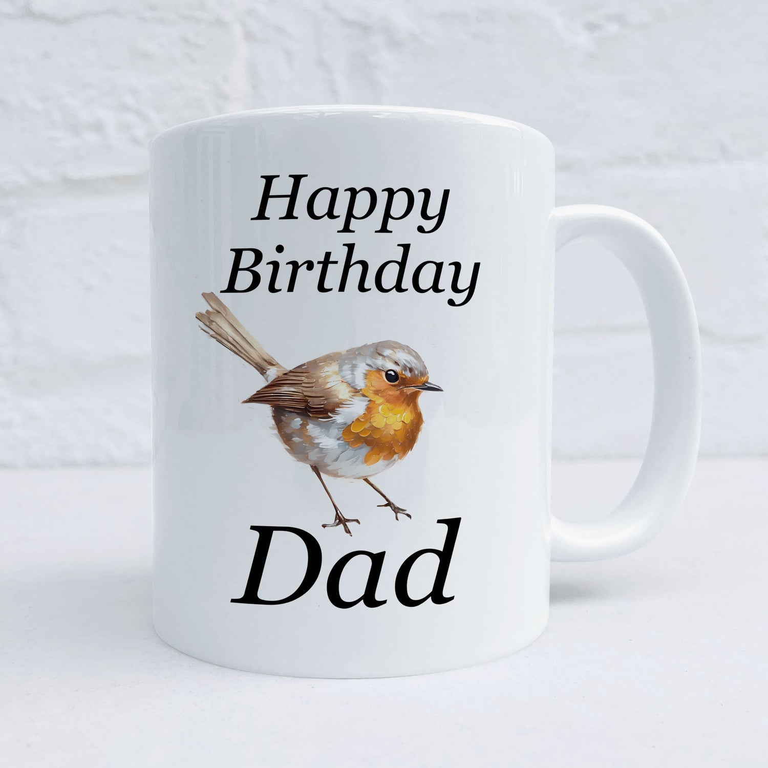 Happy Birthday Robin Art Mug  Mug