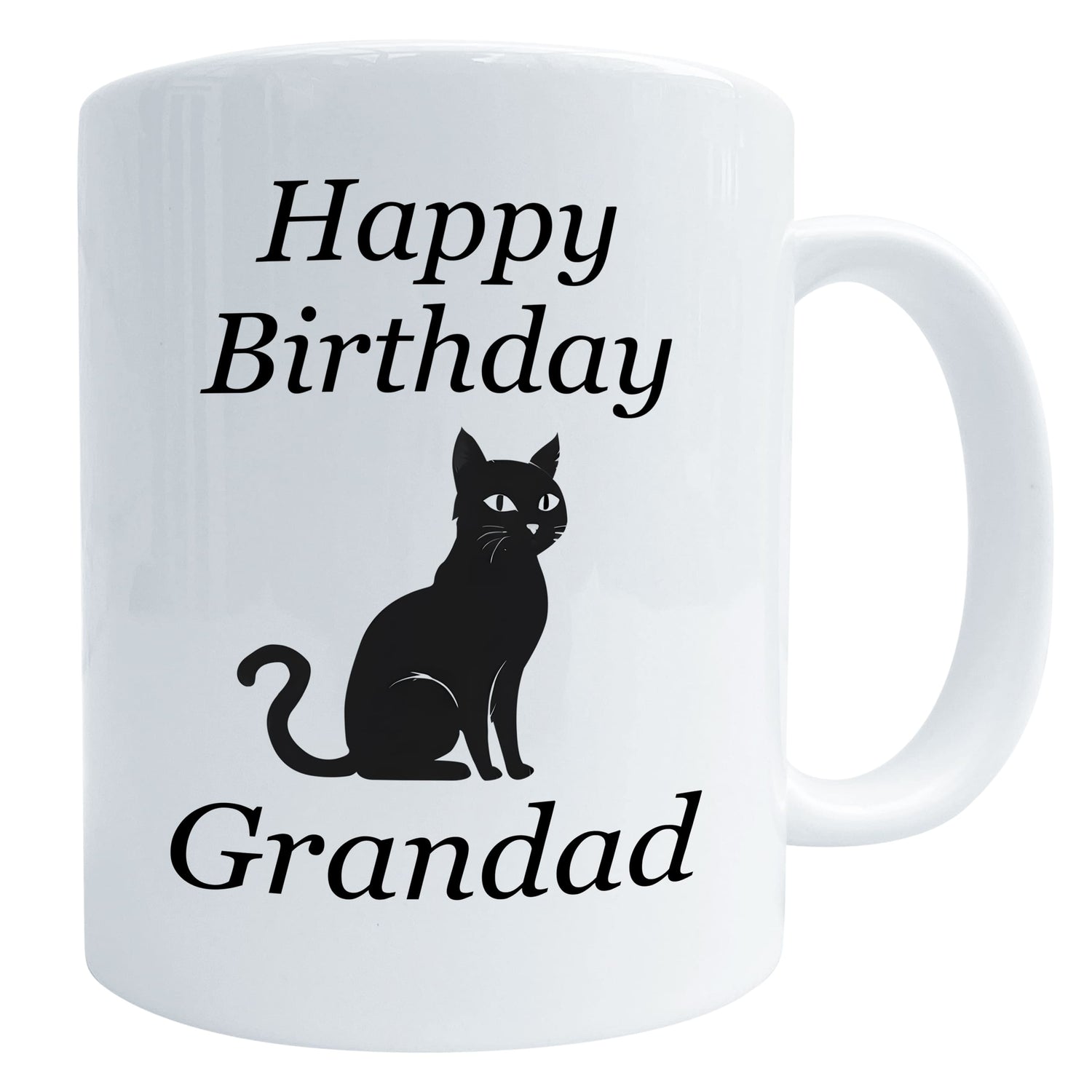 Happy Birthday Black Cat Mug Grandad Mug