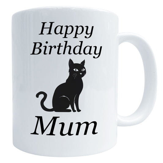 Happy Birthday Black Cat Mug