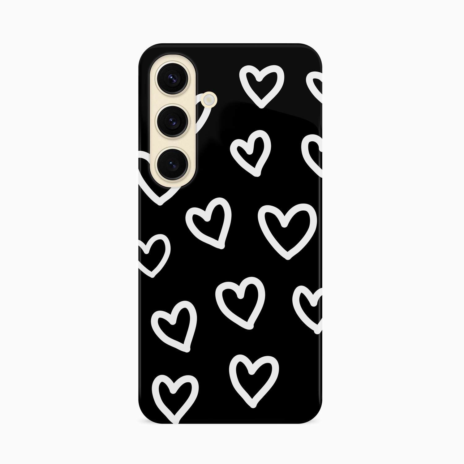 Black White Heart Doodle Case Phone Case