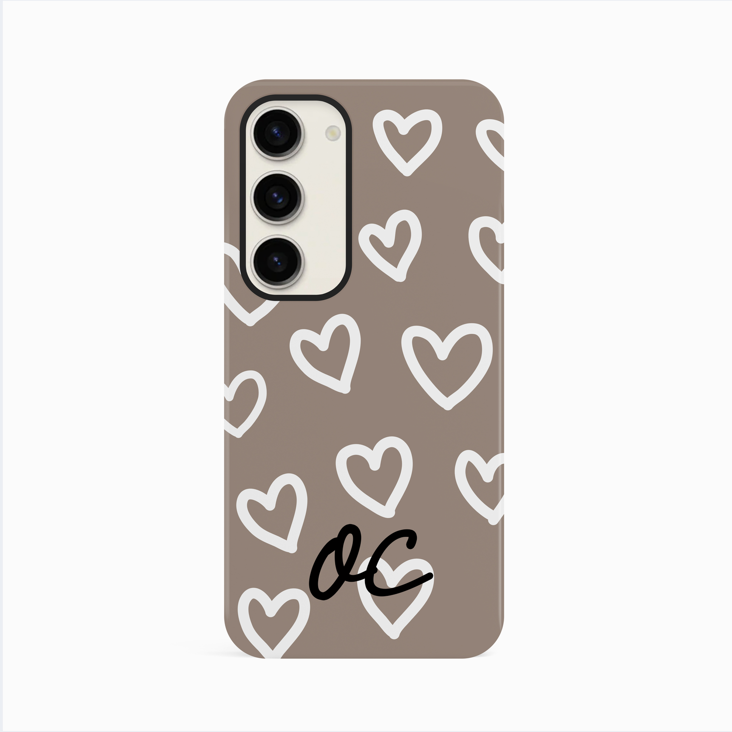 Personalised Muted Brown Heart Pattern Case Phone Case