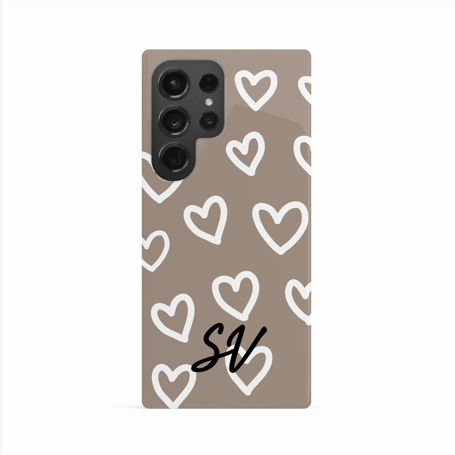 Personalised Muted Brown Heart Pattern Case Phone Case