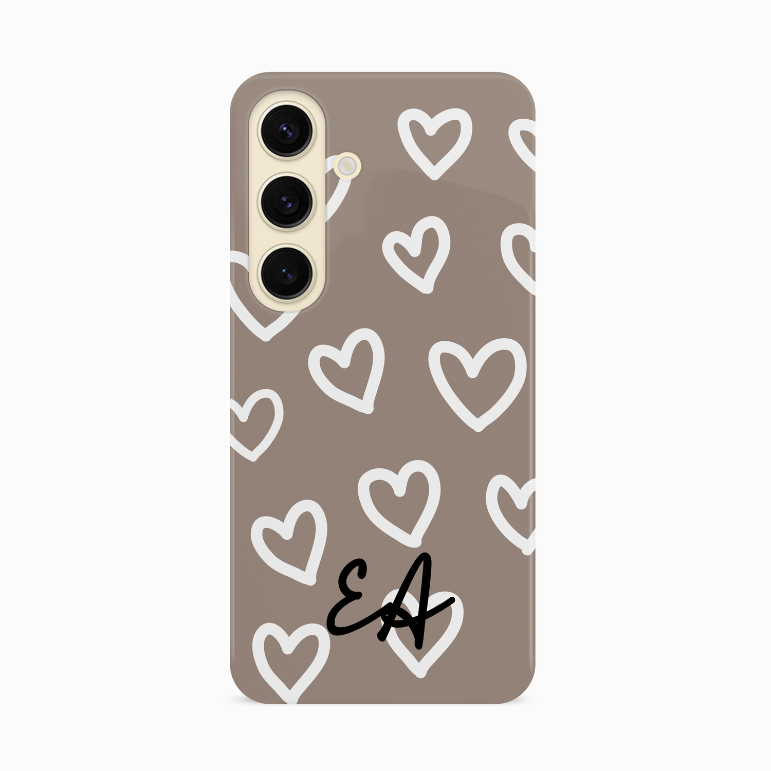 Personalised Muted Brown Heart Pattern Case Phone Case