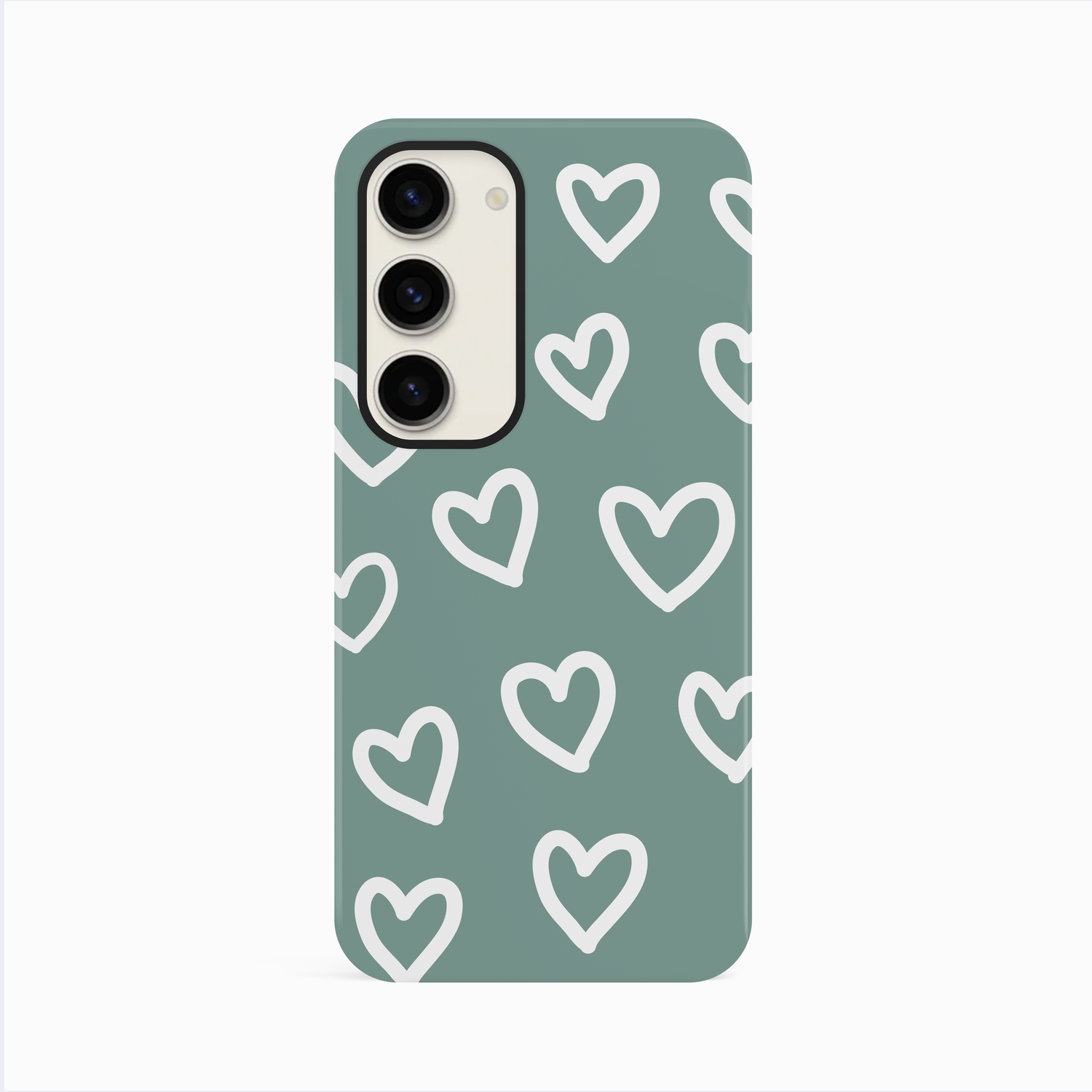 Muted Teal Heart Doodle Case Phone Case