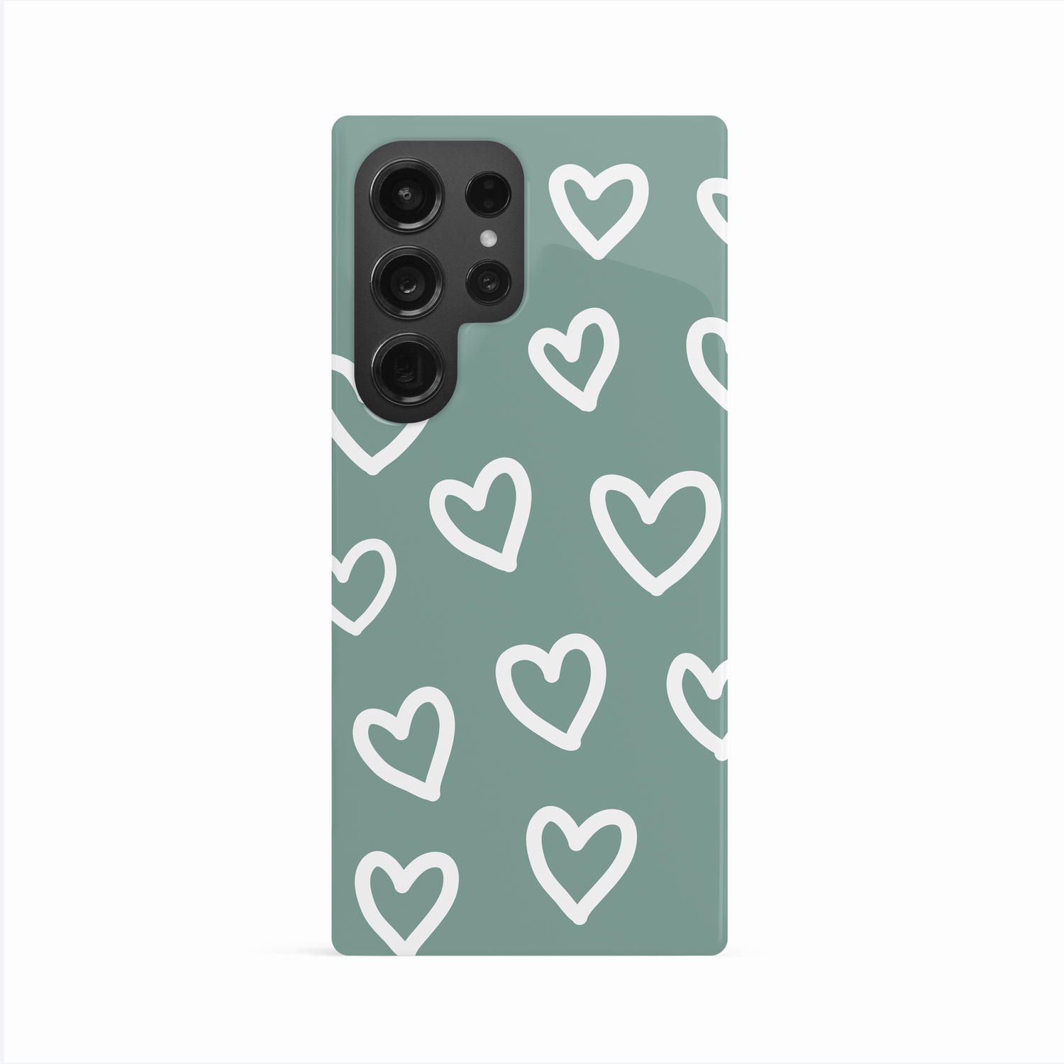 Muted Teal Heart Doodle Case Phone Case