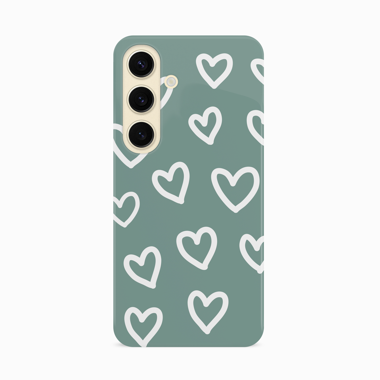 Muted Teal Heart Doodle Case Phone Case