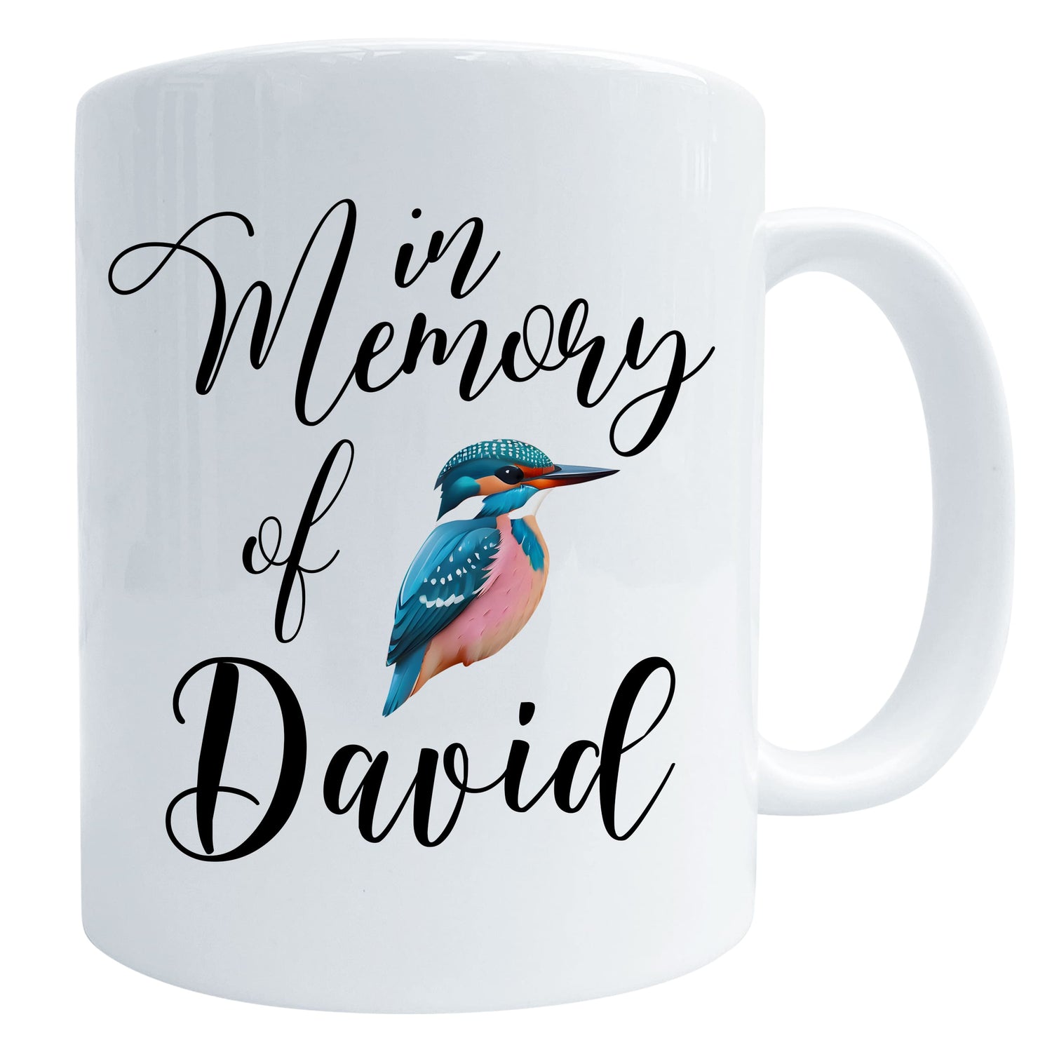 In Memory Bird Art Remembrance Gift Mug Kingfisher Mug