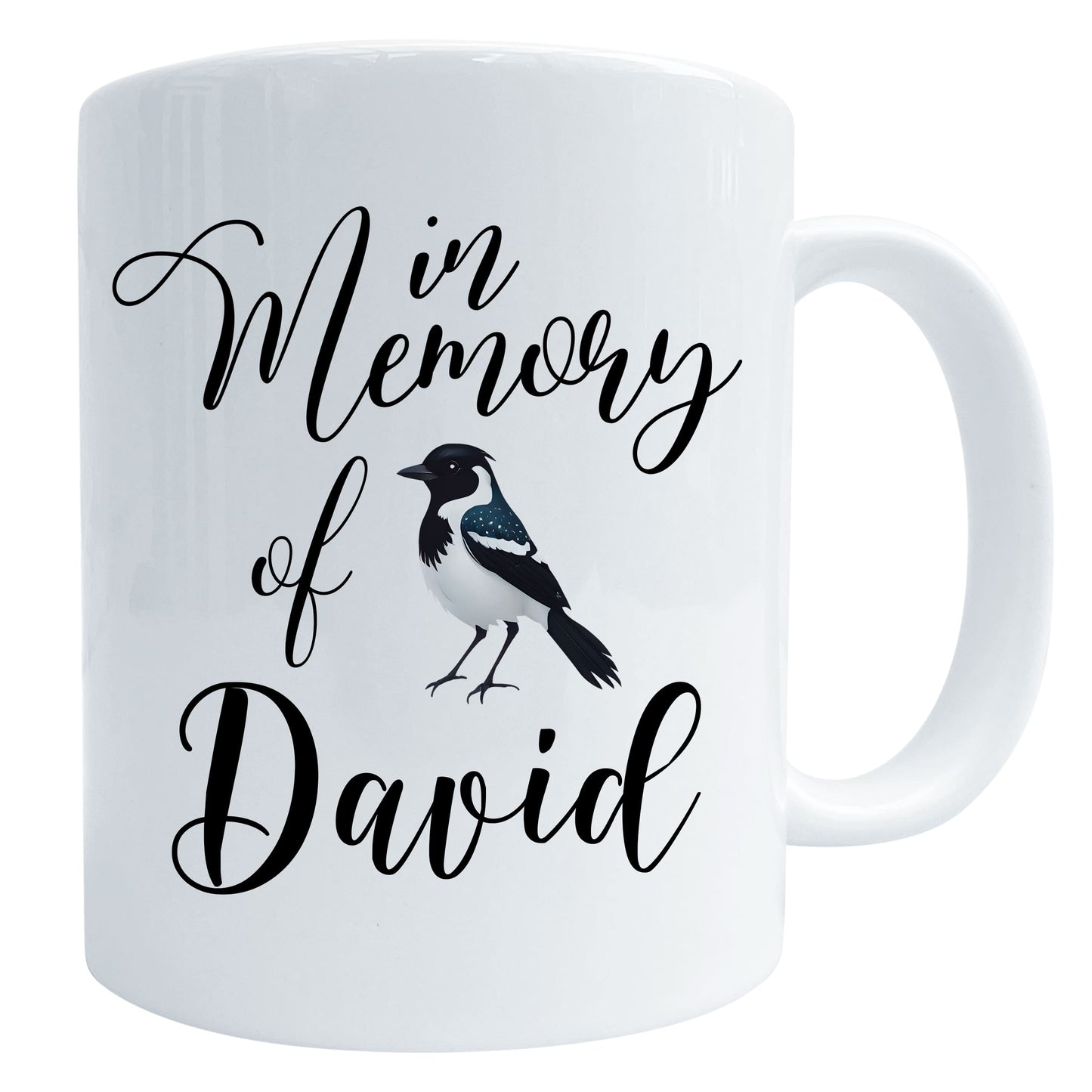 In Memory Bird Art Remembrance Gift Mug Magpie Mug