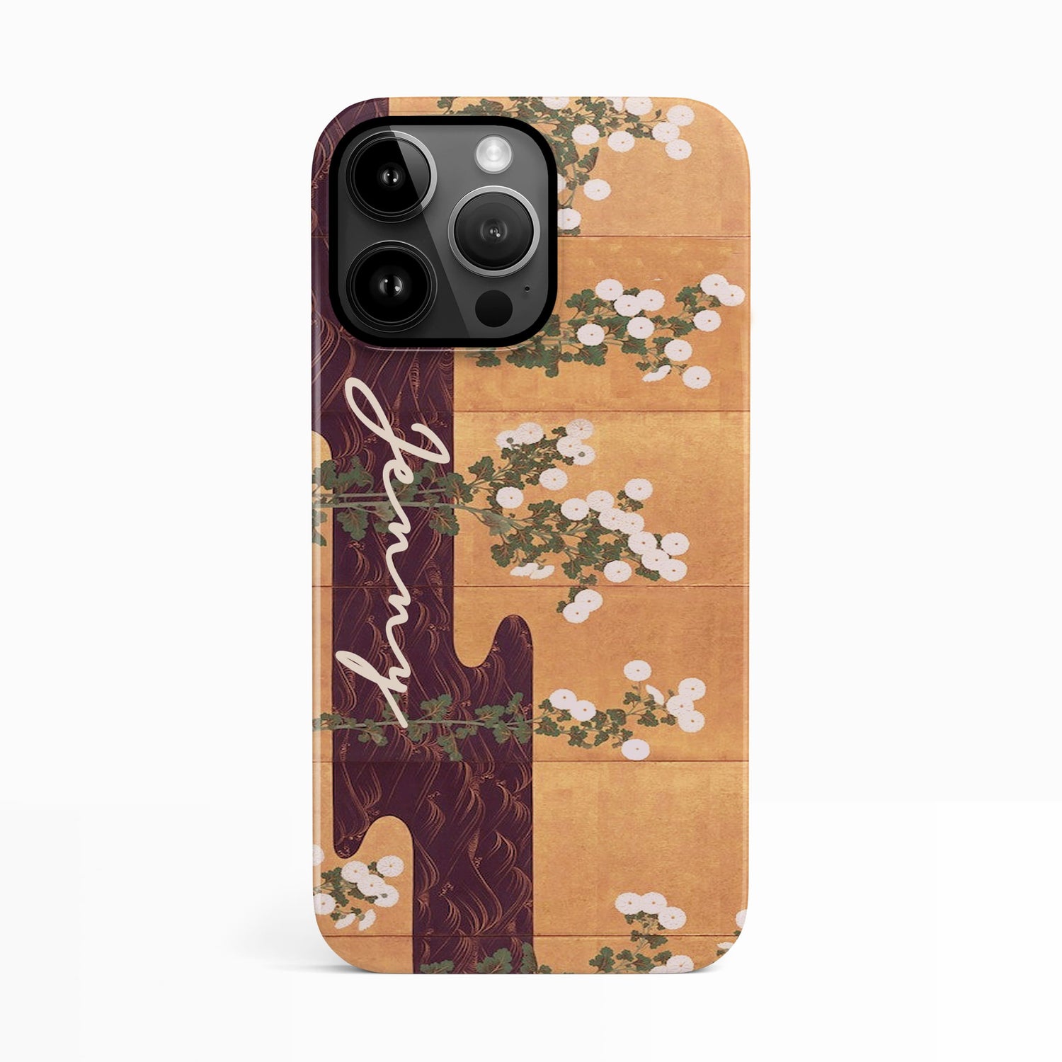 Japanese Vintage Wood Print Personalised Case iPhone 14 Phone Case