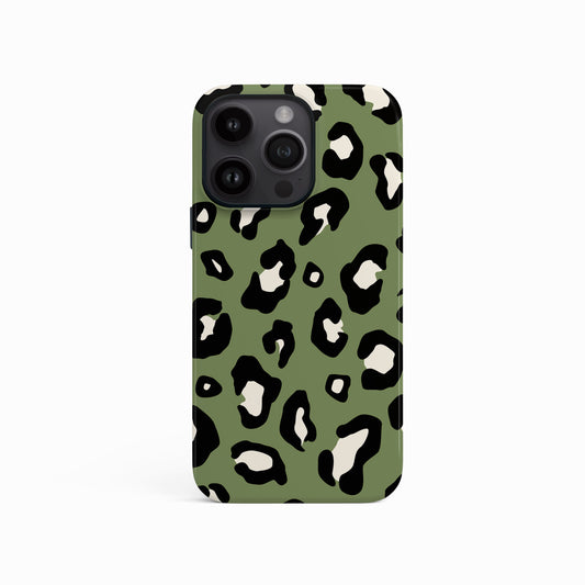 Khaki Leopard Print Animal Spots Pattern Phone Case iPhone 15 Phone Case