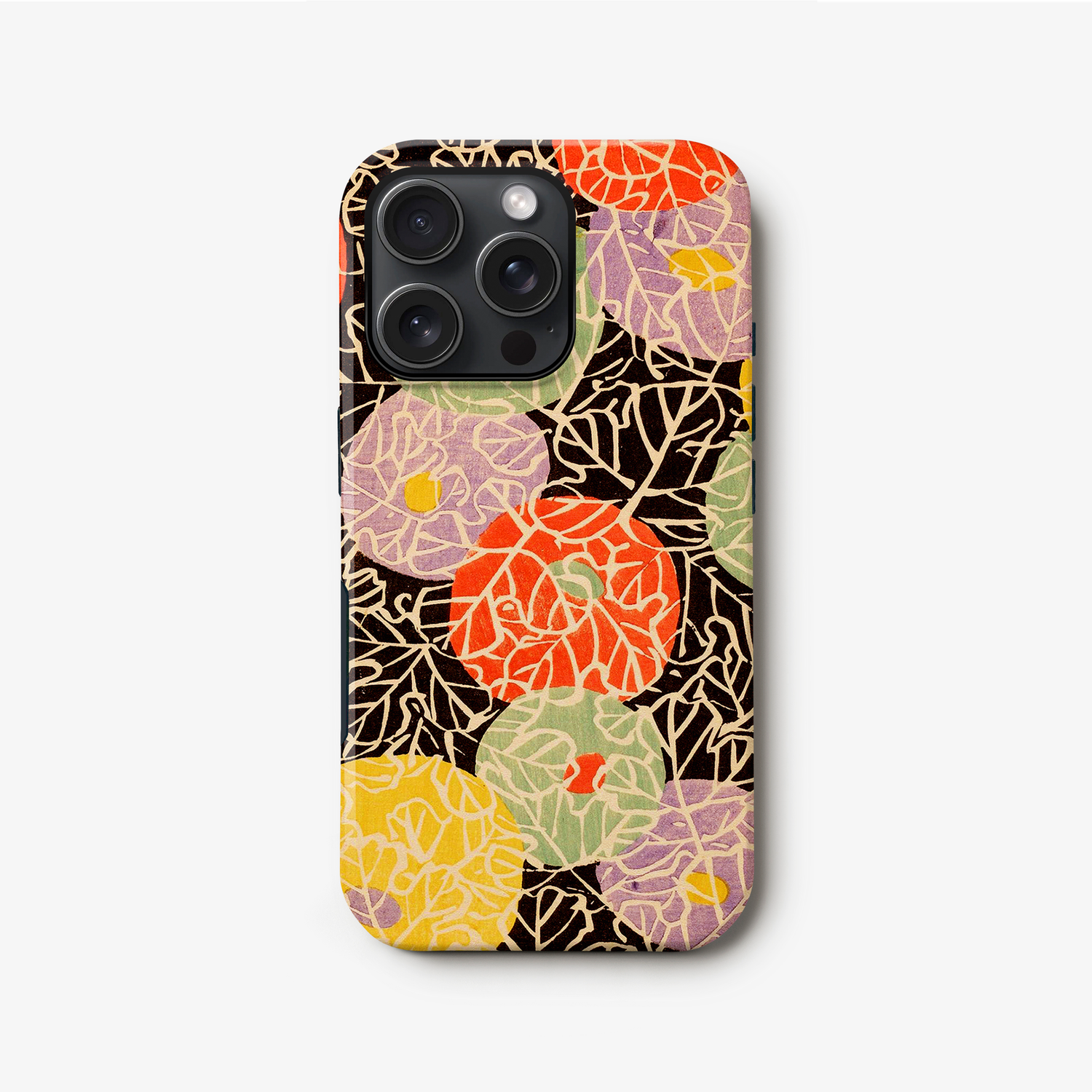 Japanese Floral Kimono Print Case iPhone 16 Phone Case