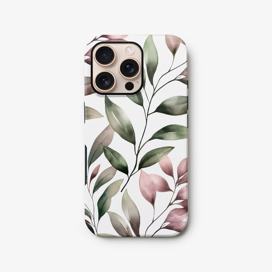 Leaf Pattern Floral Print Case iPhone 16 Phone Case
