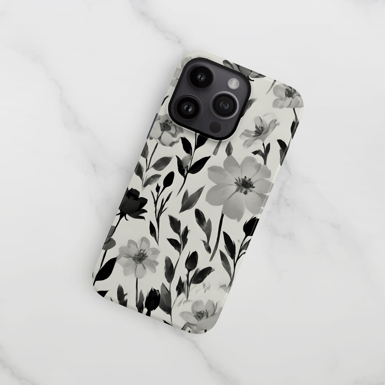 Light Grey Floral Print Phone Case  Phone Case