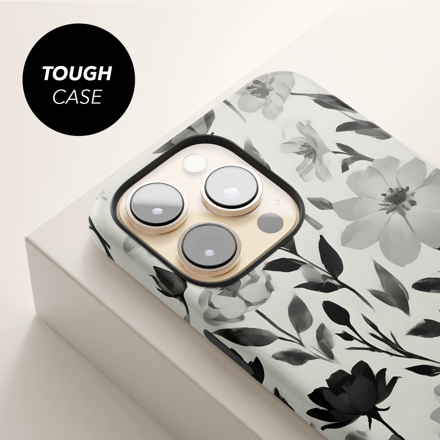 Light Grey Floral Print Phone Case  Phone Case