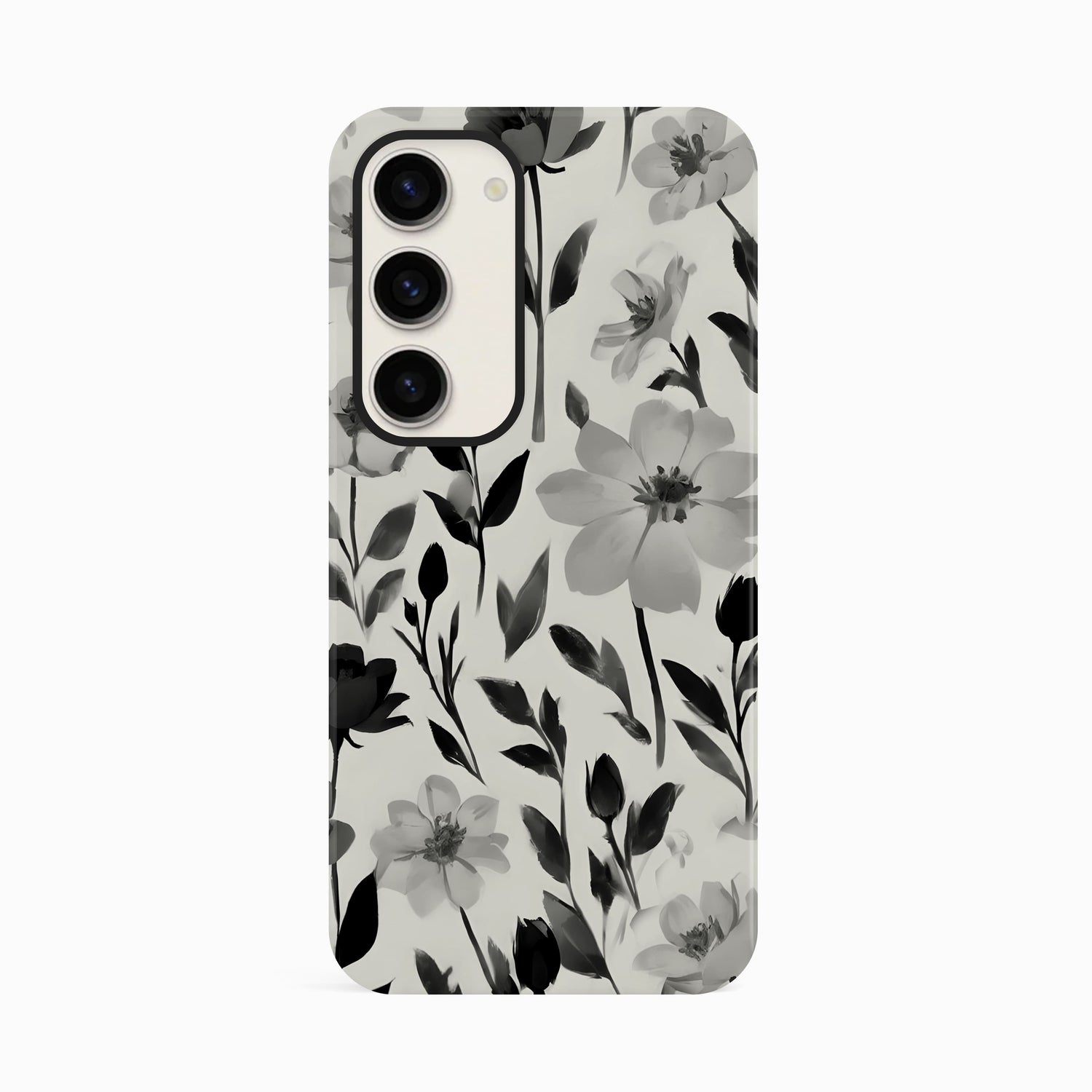 Light Grey Floral Print Phone Case Samsung Galaxy S23 Phone Case