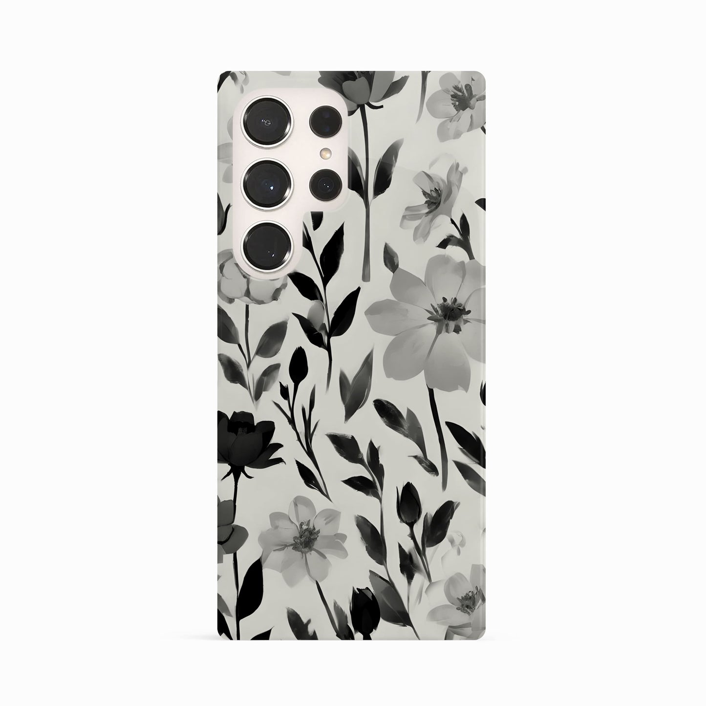 Light Grey Floral Print Phone Case Samsung Galaxy S23 Ultra Phone Case