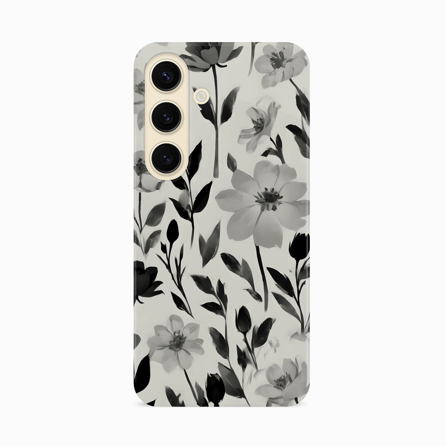 Light Grey Floral Print Phone Case Samsung Galaxy S24 Phone Case