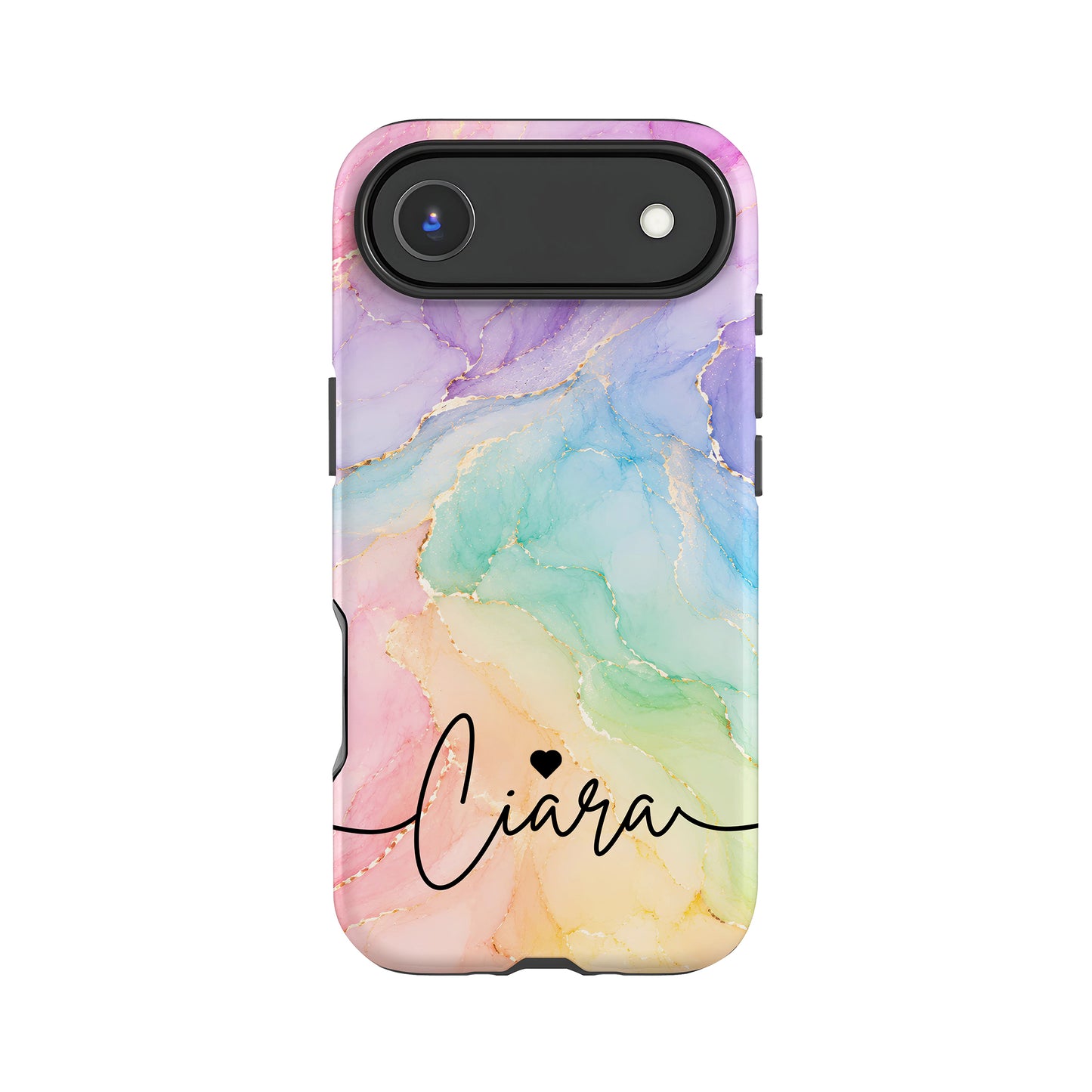 Personalised Pastel Rainbow Marble Case iPhone 17 Air Phone Case