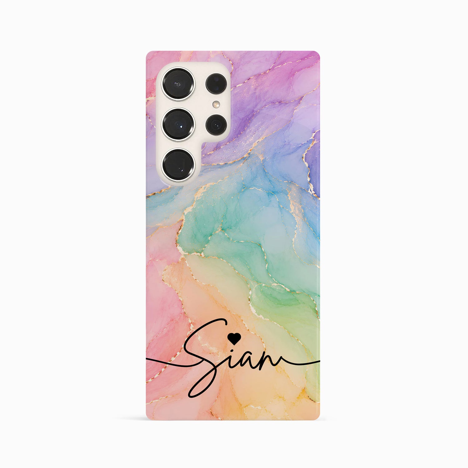 Personalised Pastel Rainbow Marble Case Phone Case