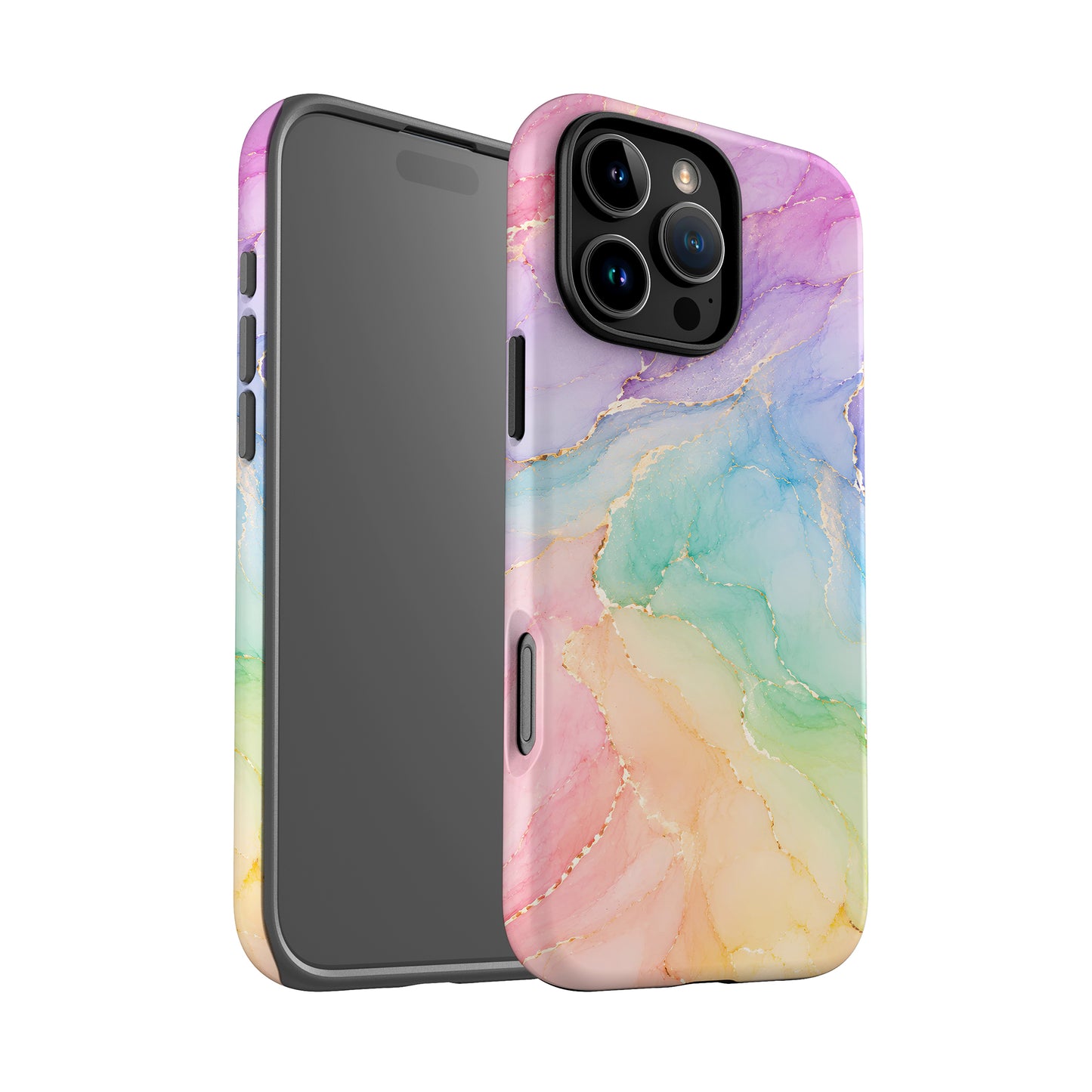 Personalised Light Rainbow Marble Case Phone Case