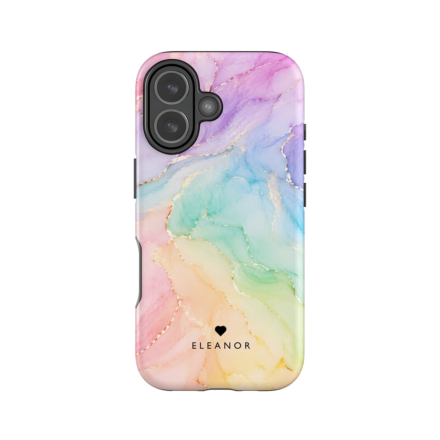 Personalised Light Rainbow Marble Case iPhone 17 Phone Case
