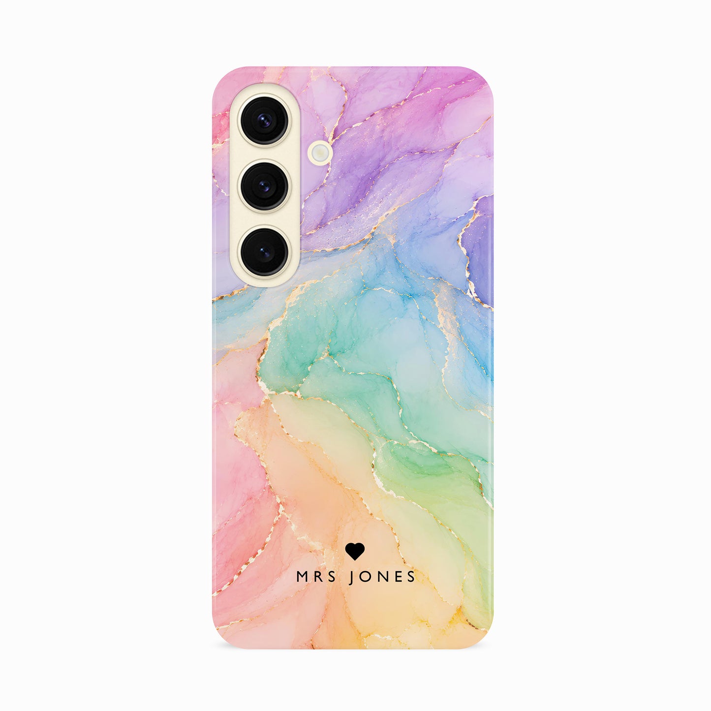 Personalised Light Rainbow Marble Case Phone Case