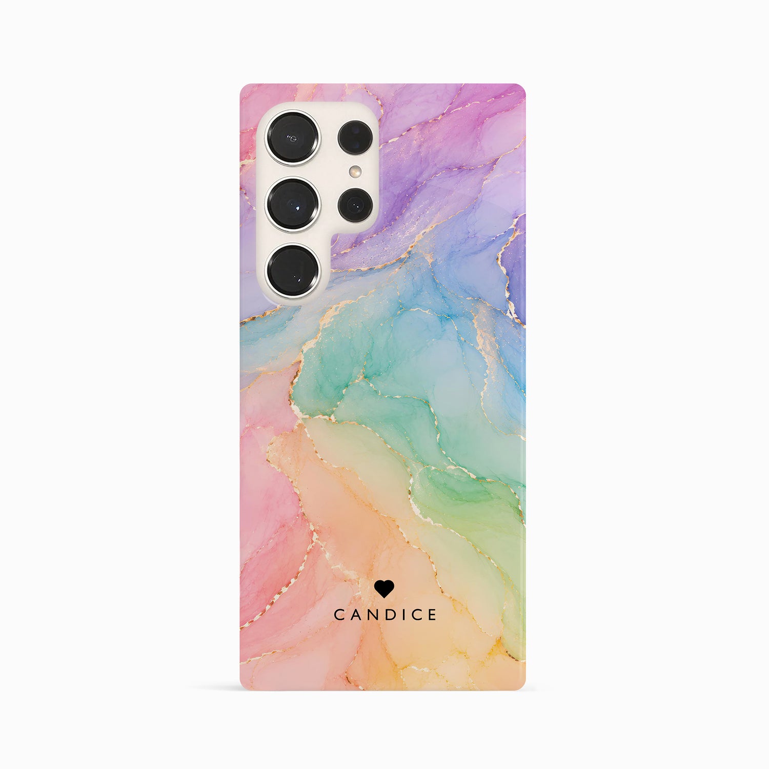 Personalised Light Rainbow Marble Case Phone Case