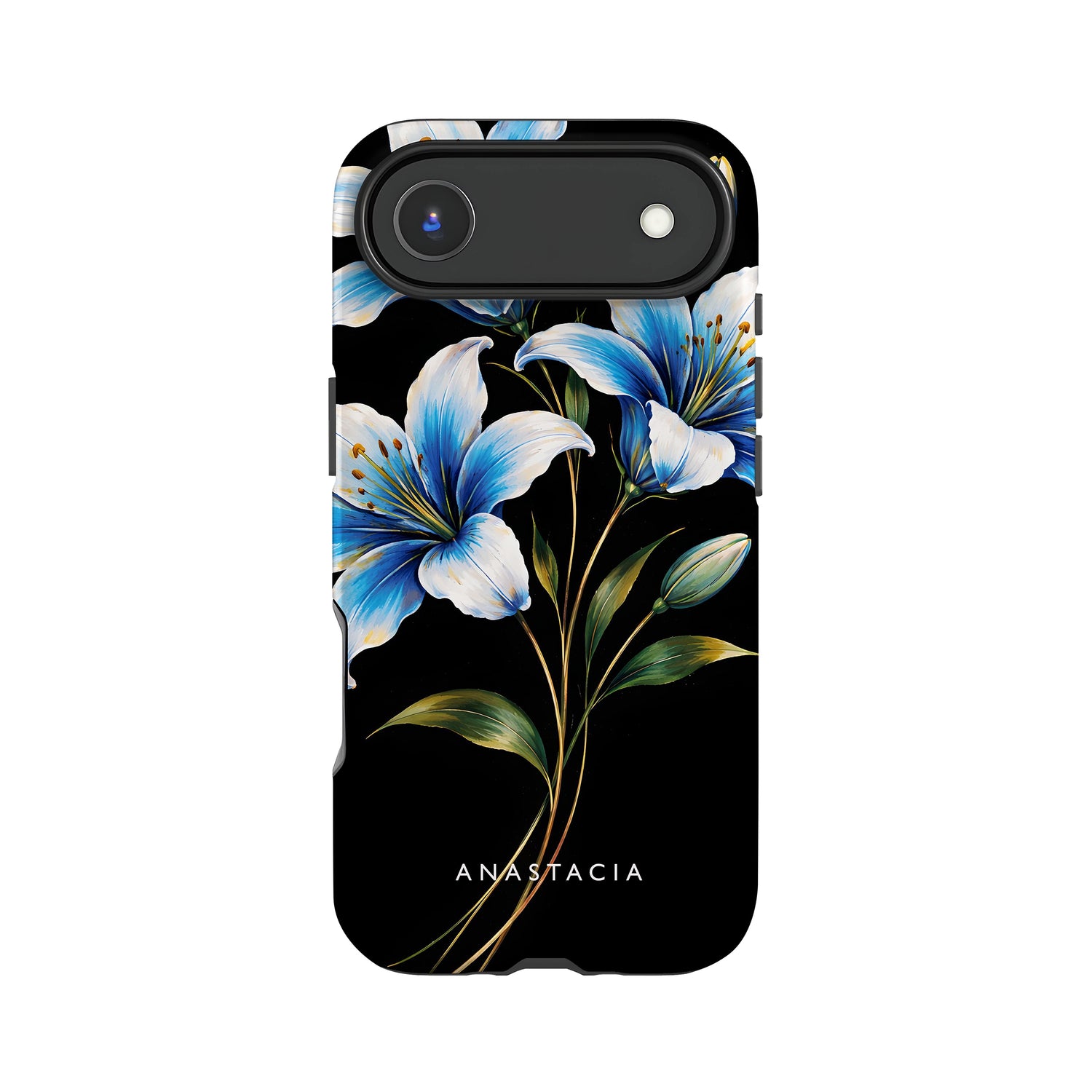 Custom Blue Lili Floral Print Case iPhone 17 Air Phone Case