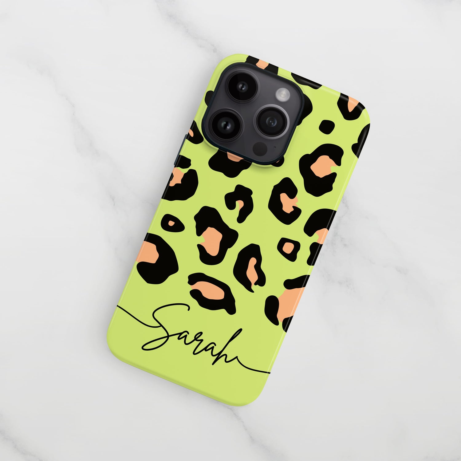 Lime Green and Orange Personalised Leopard Print Case  Phone Case