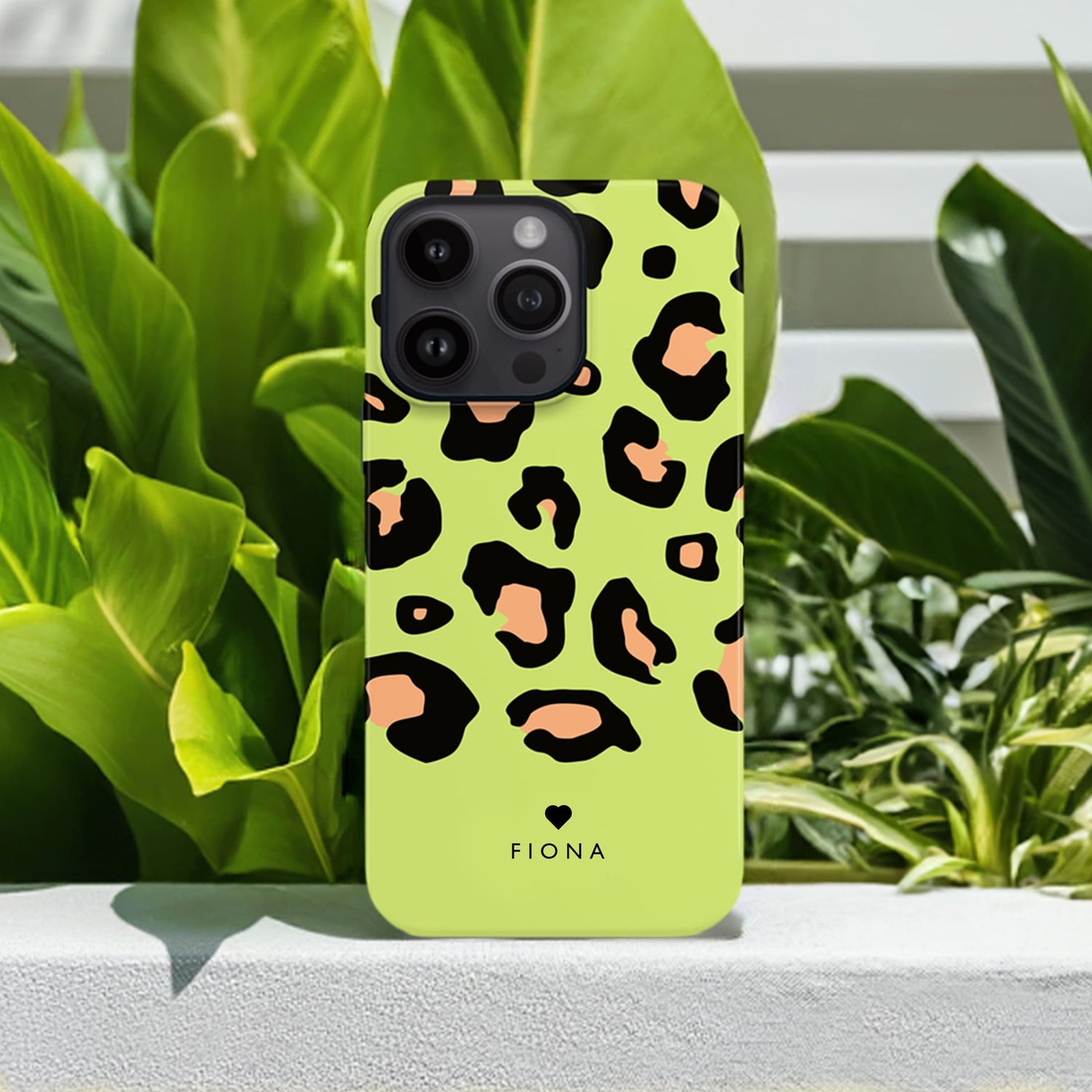 Personalised Green & Orange Leopard Print Case  Phone Case