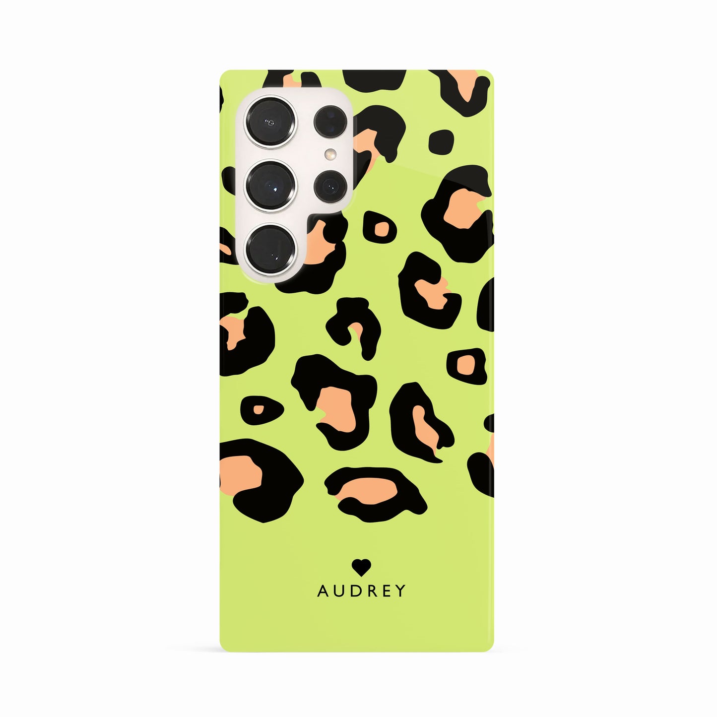 Personalised Green & Orange Leopard Print Case Samsung Galaxy S23 Ultra Phone Case