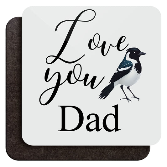 Love You Magpie Art Coaster